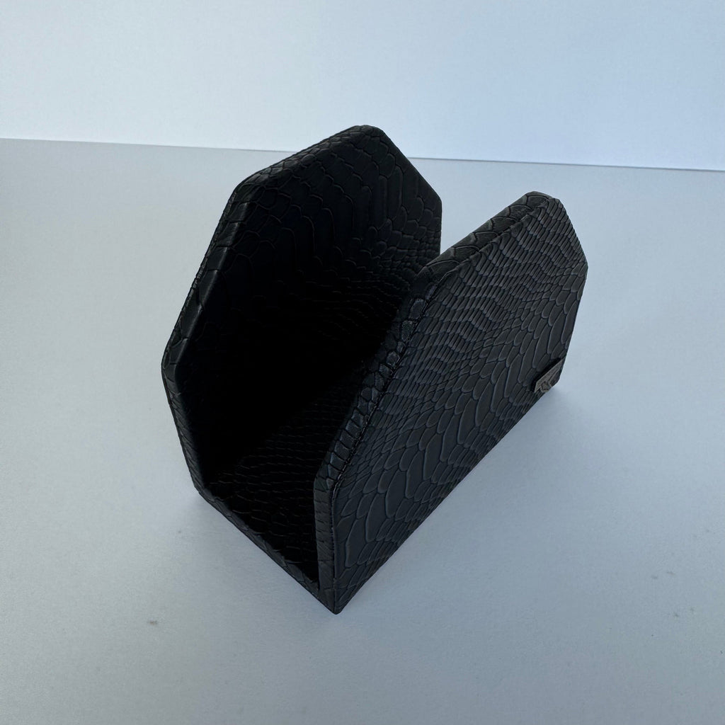 Servilletero Abanico Drilo Negro con herraje Libélula