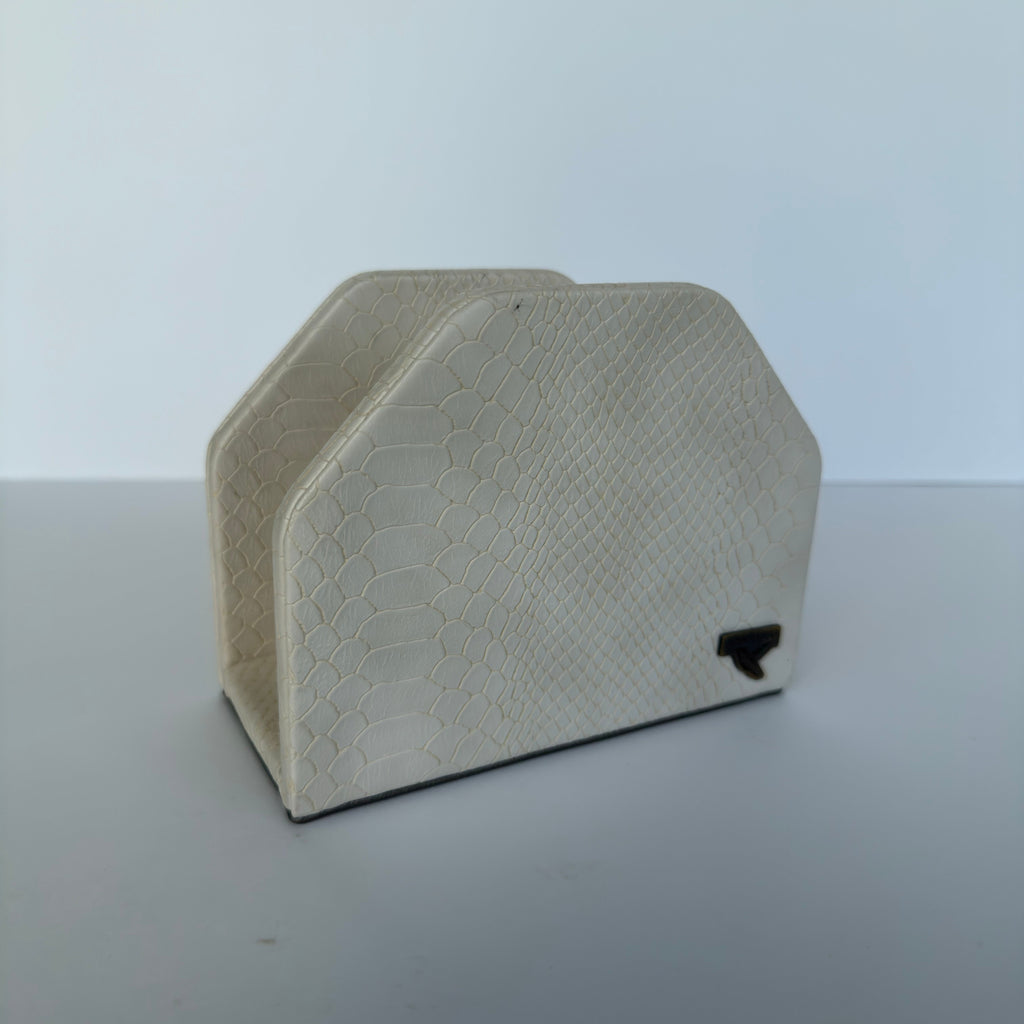 Servilletero Abanico Drilo Crema con herraje Colibrí