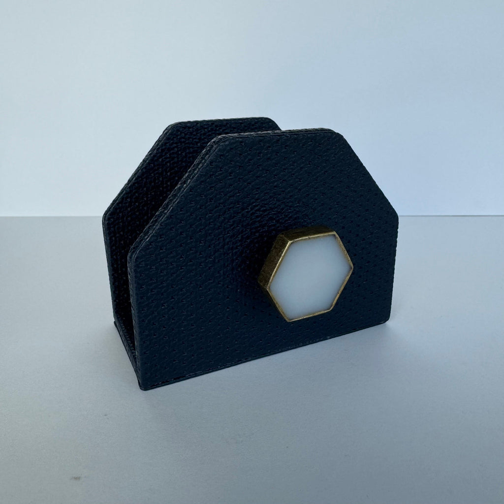 Servilletero Abanico Drilo Azul Rey con herraje Hexágono