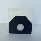 Servilletero Abanico Drilo Azul Rey con herraje Hexágono