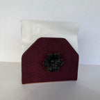 Servilletero Abanico Drilo Vino con herraje Flor