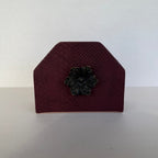 Servilletero Abanico Drilo Vino con herraje Flor