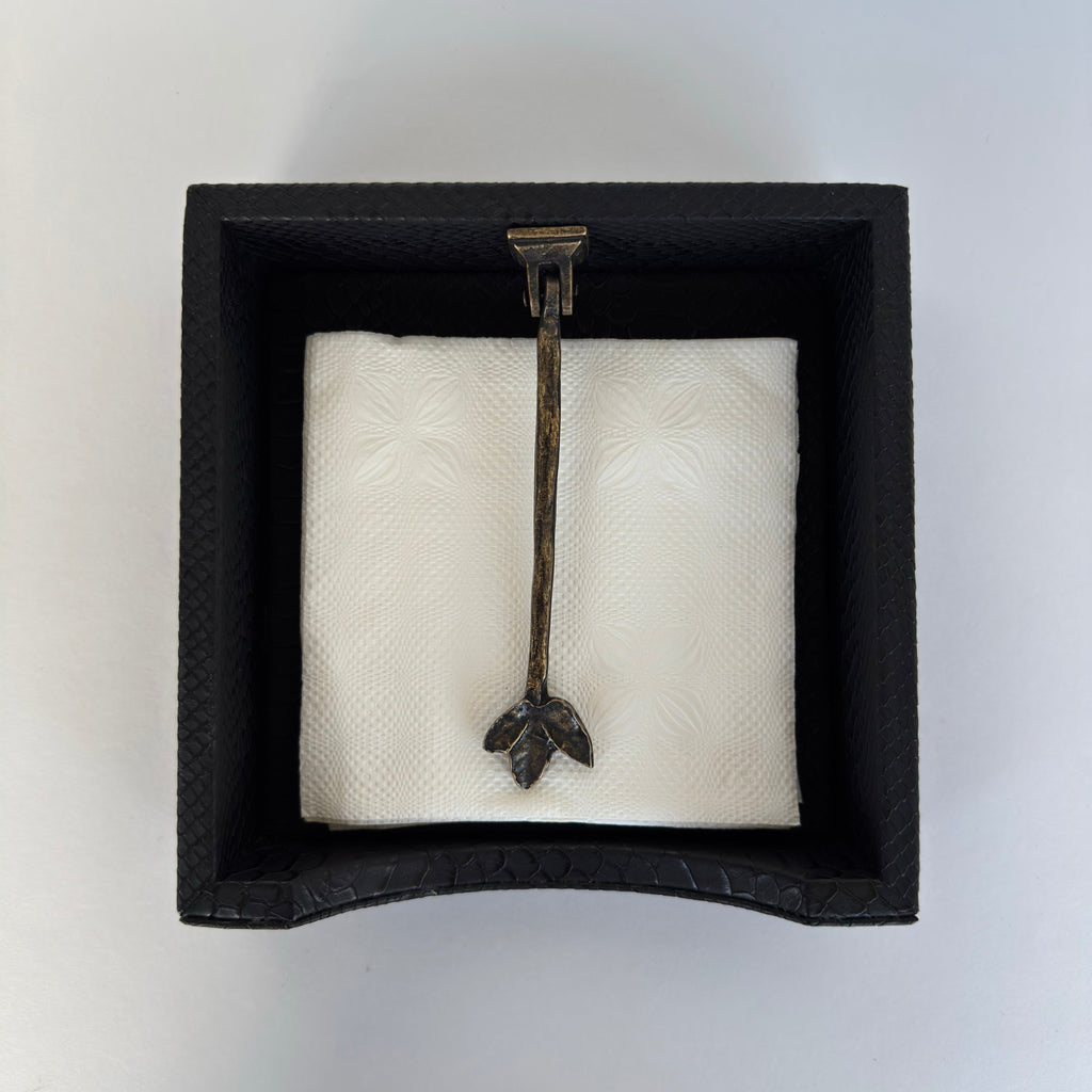 Charola para Servilletas Drilo Negro con Rama Otoño