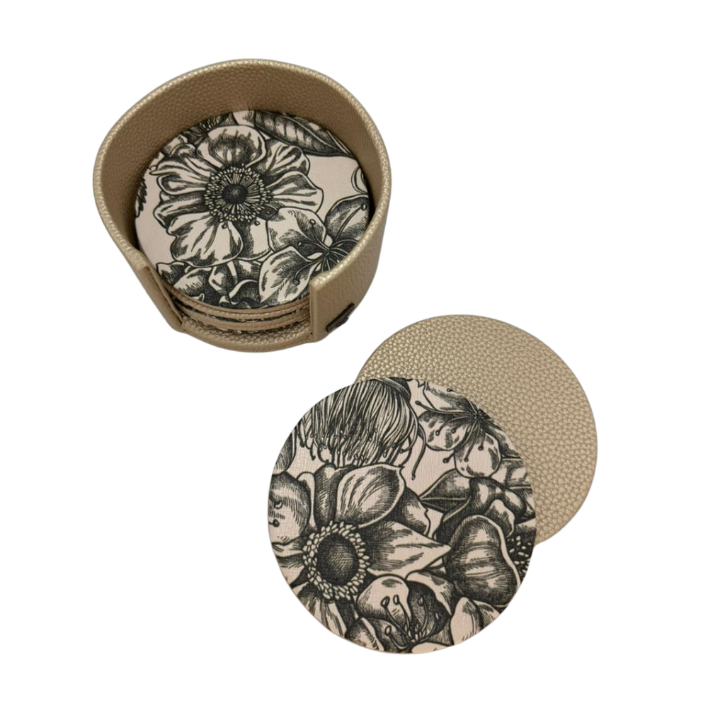 Set 6 Portavasos con estuche Flora