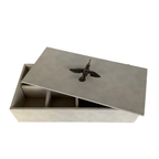 Caja Ortiga  Drilo Crema con Herraje de Colibrí