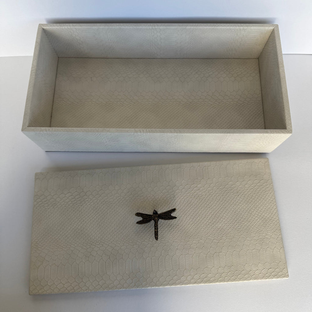 Caja Ortiga  Drilo crema con Herraje de Libélula