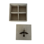 Caja Ortiga  Drilo Crema con Herraje de Colibrí