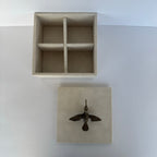 Caja Ortiga  Drilo Crema con Herraje de Colibrí