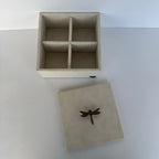 Caja Ortiga  Drilo crema con Herraje de Libélula