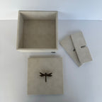 Caja Ortiga  Drilo crema con Herraje de Libélula