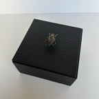 Caja Ortiga  Drilo negro con Herraje de Escarabajo