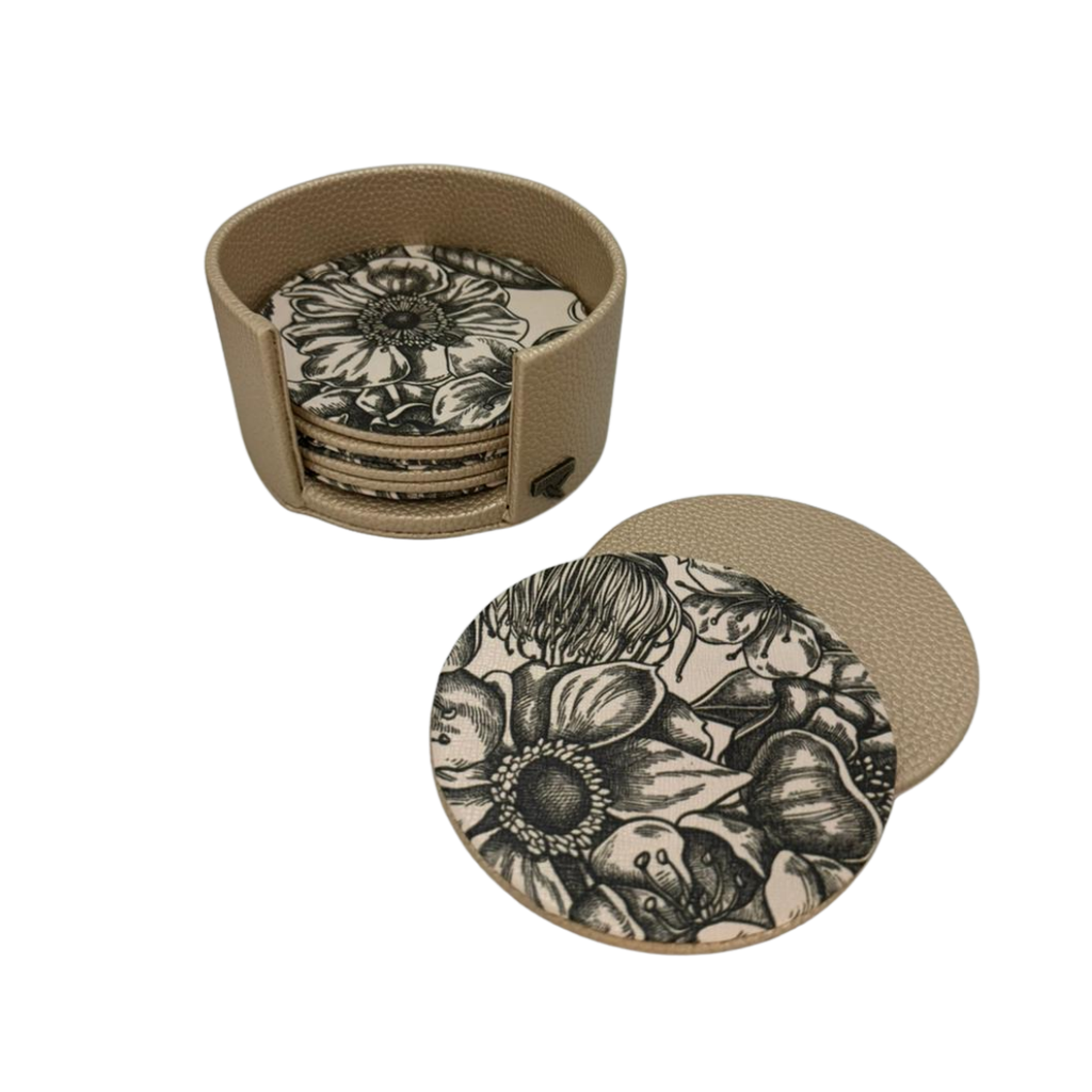 Set 6 Portavasos con estuche Flora