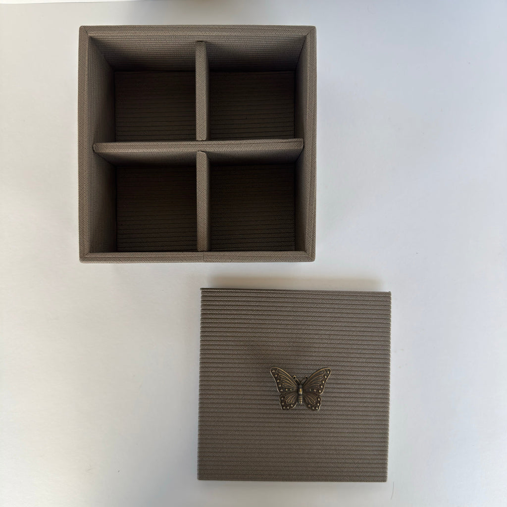 Caja Ortiga Drilo Arena con Herraje de Mariposa