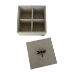 Caja Ortiga  Drilo crema con Herraje de Libélula