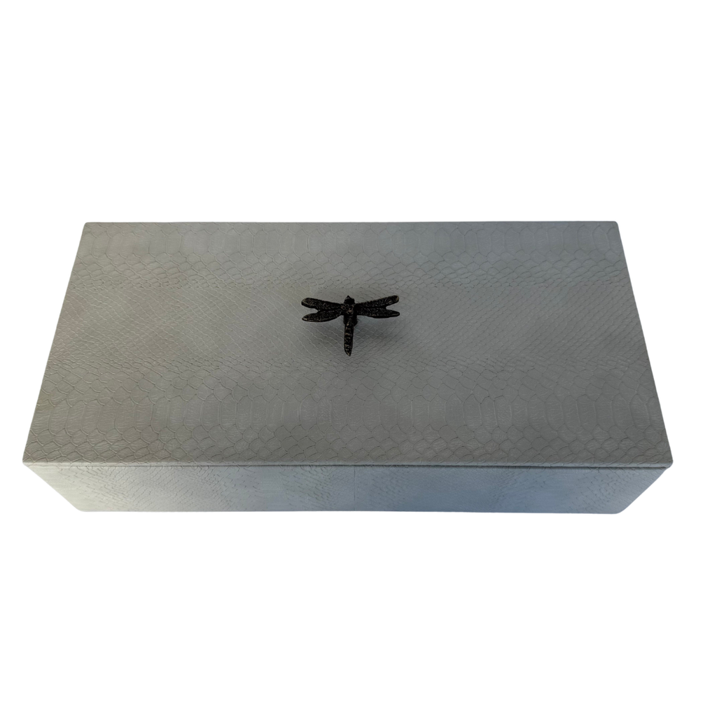 Caja Ortiga  Drilo crema con Herraje de Libélula