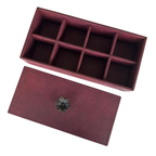 Caja Ortiga Drilo Vino con Herraje de Flor