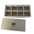 Caja Ortiga  Drilo crema con Herraje de Libélula