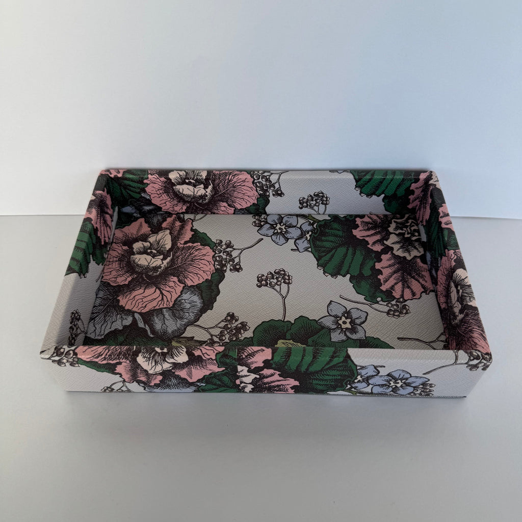 Charola Diseño Flores Café