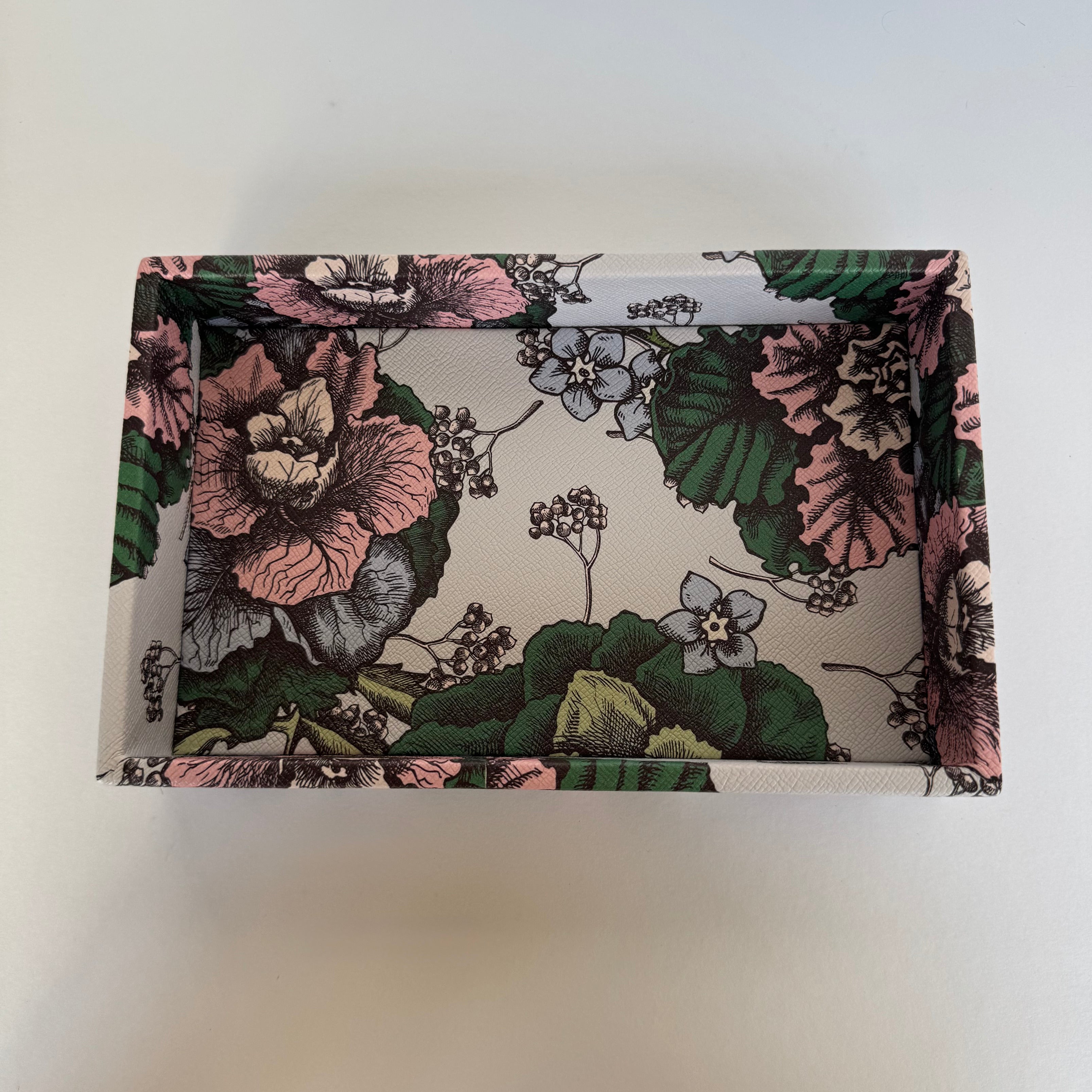 Charola Diseño Flores Café