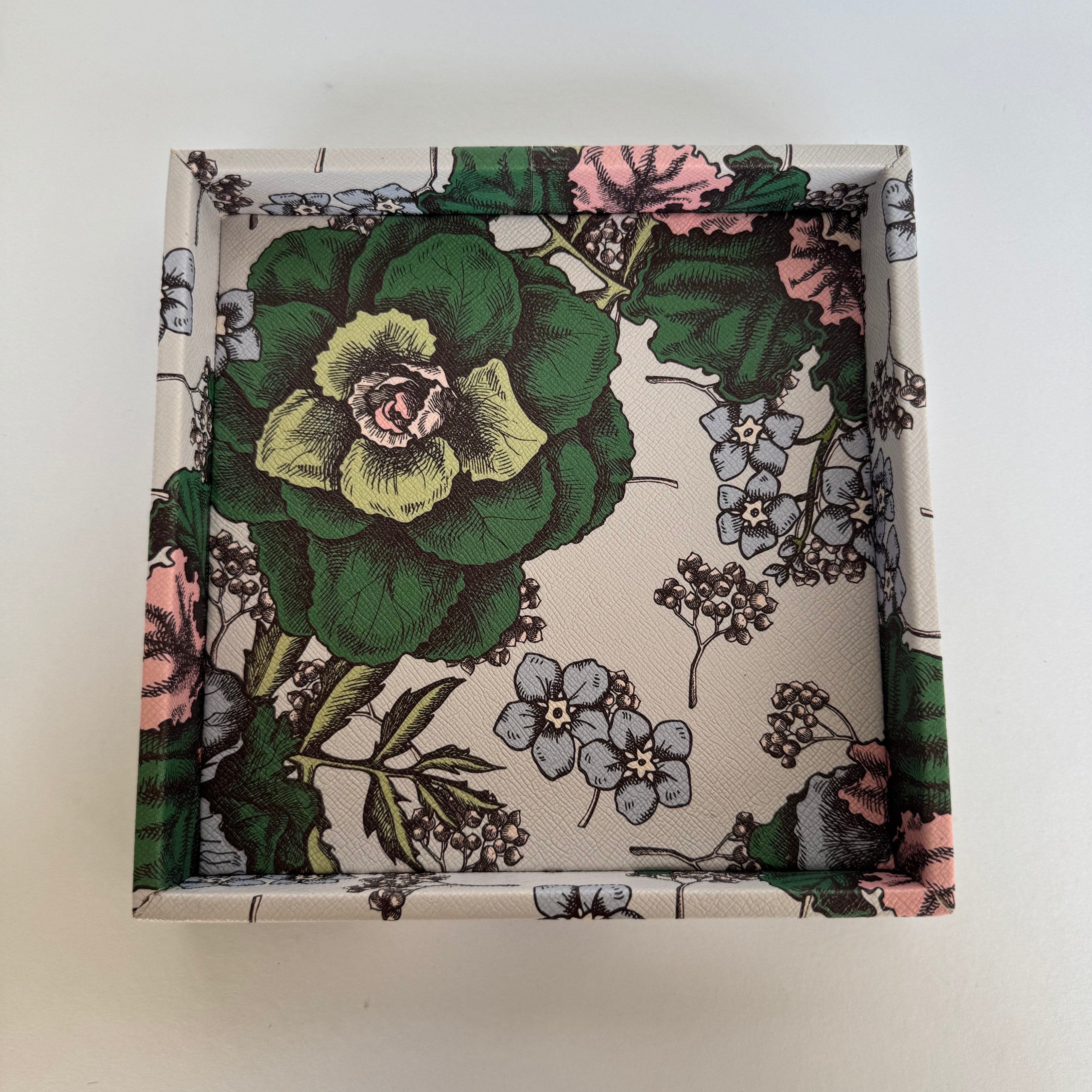 Charola Diseño Flores Café