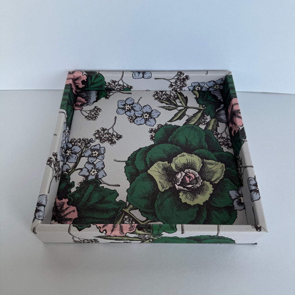 Charola Diseño Flores Café