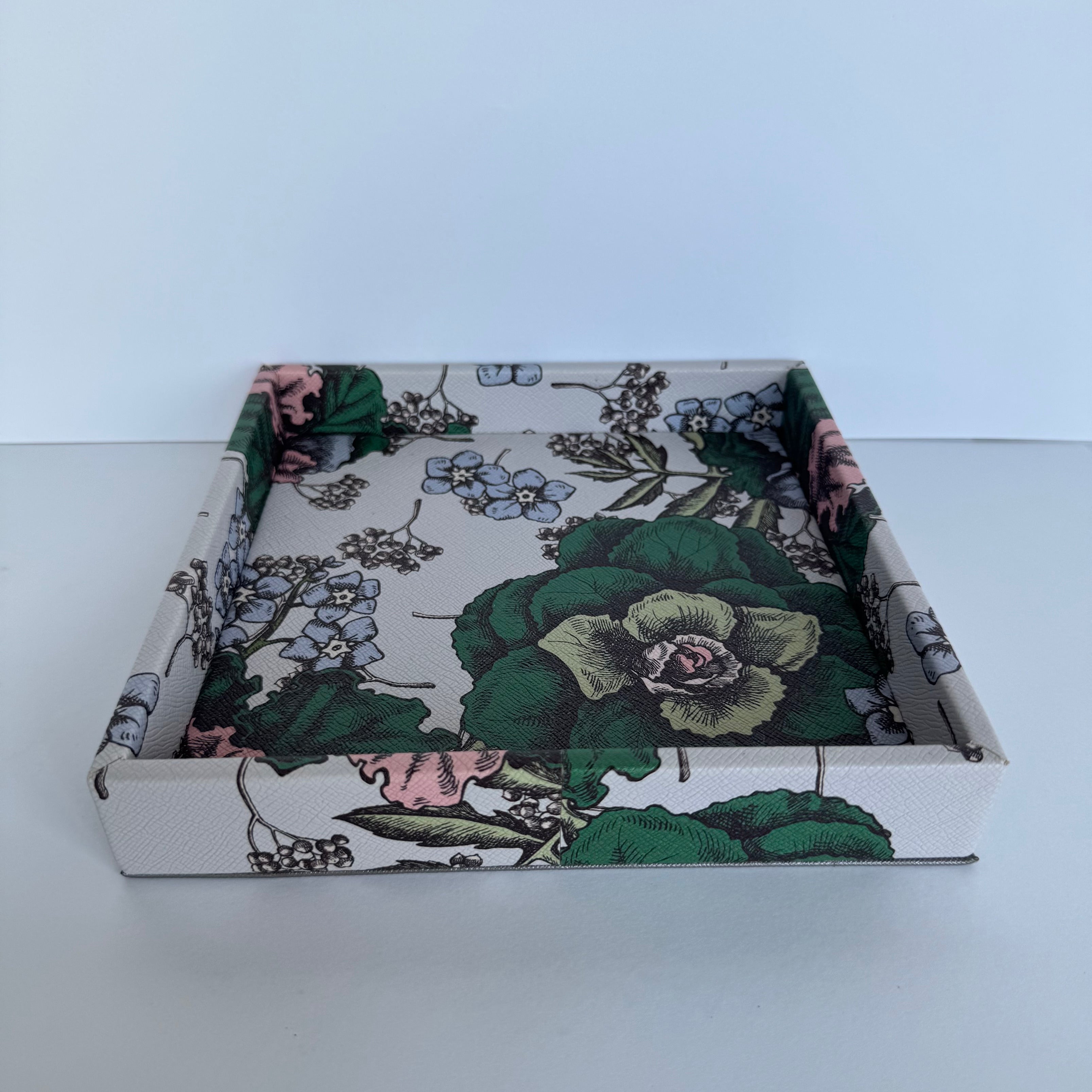 Charola Diseño Flores Café