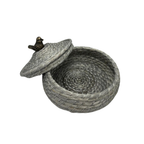 Tortillero de henequen color gris con herraje pájaro