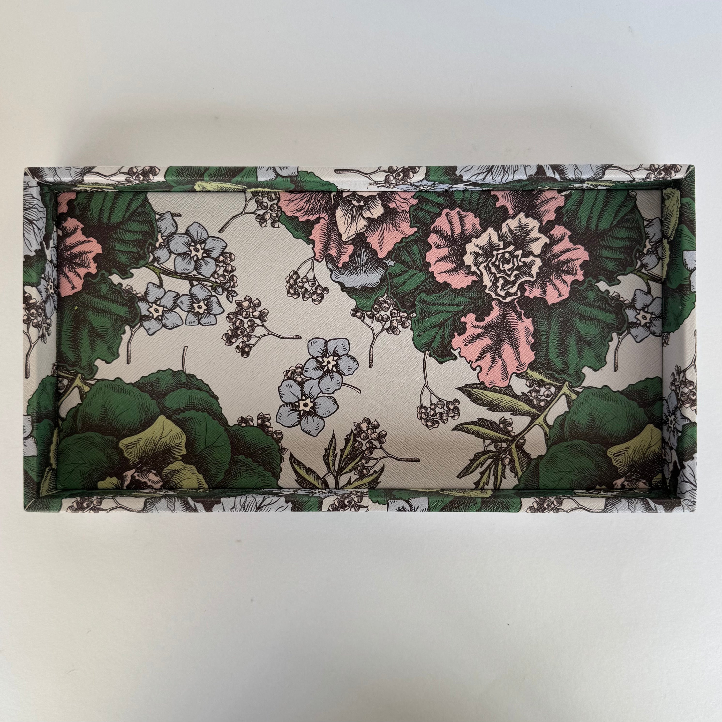 Charola Diseño Flores Café