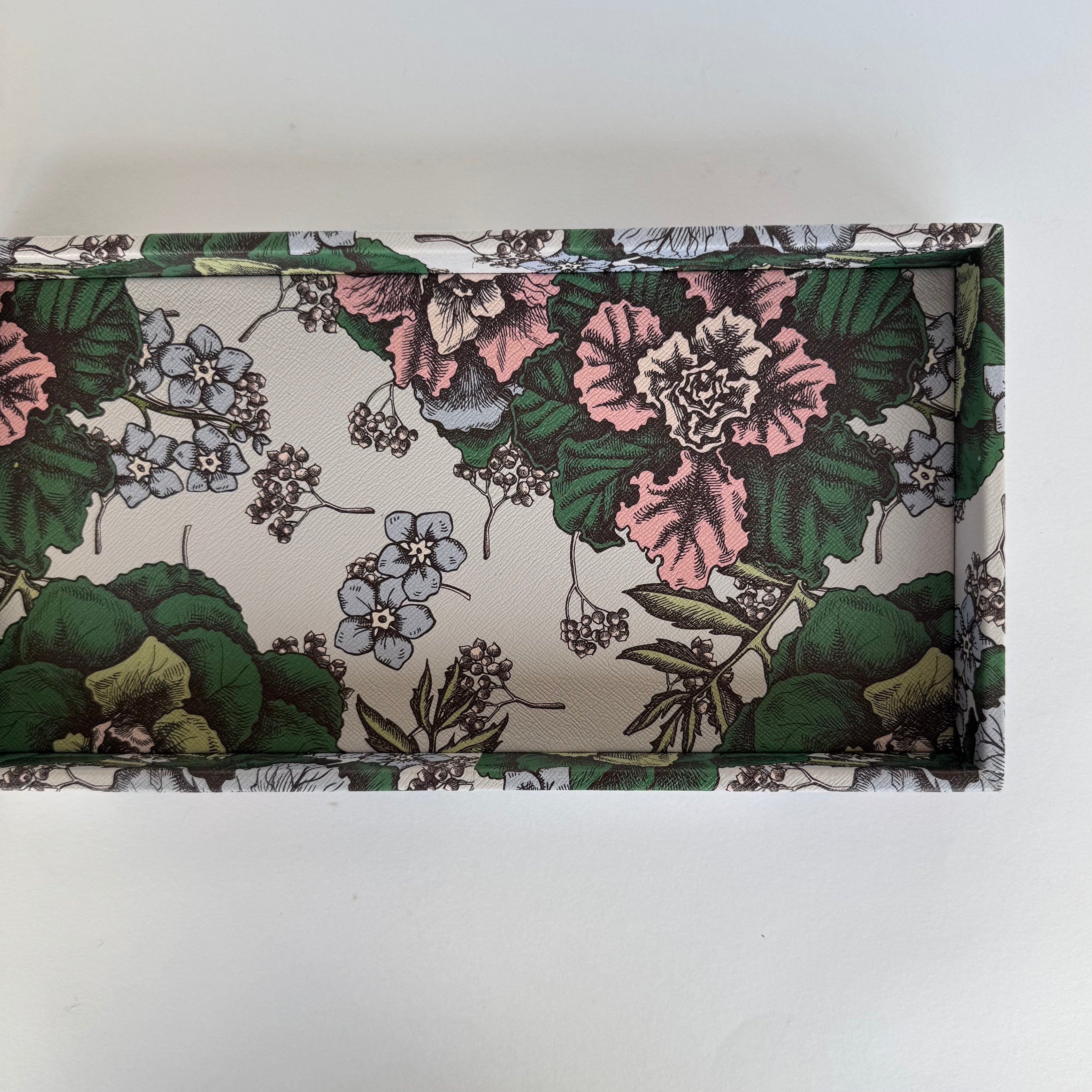 Charola Diseño Flores Café