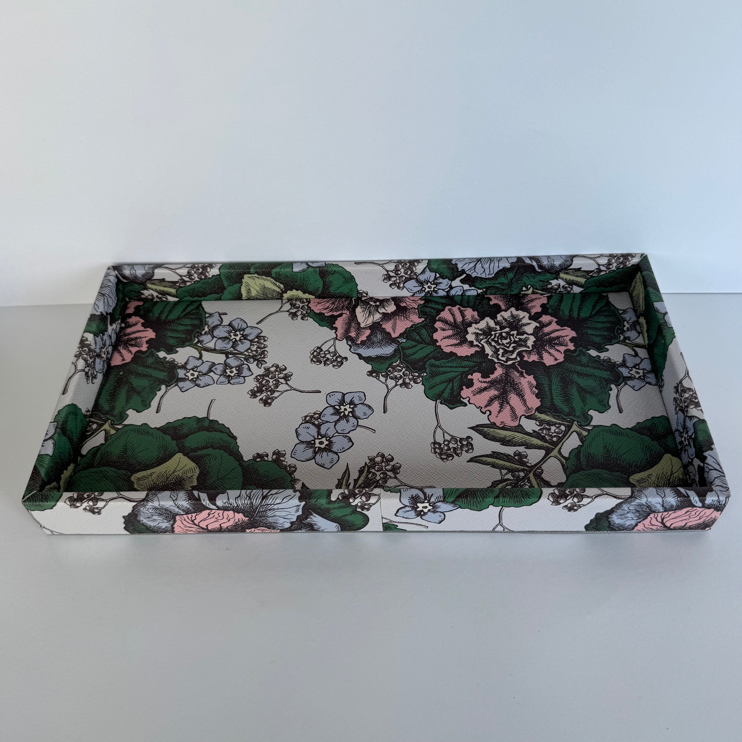 Charola Diseño Flores Café