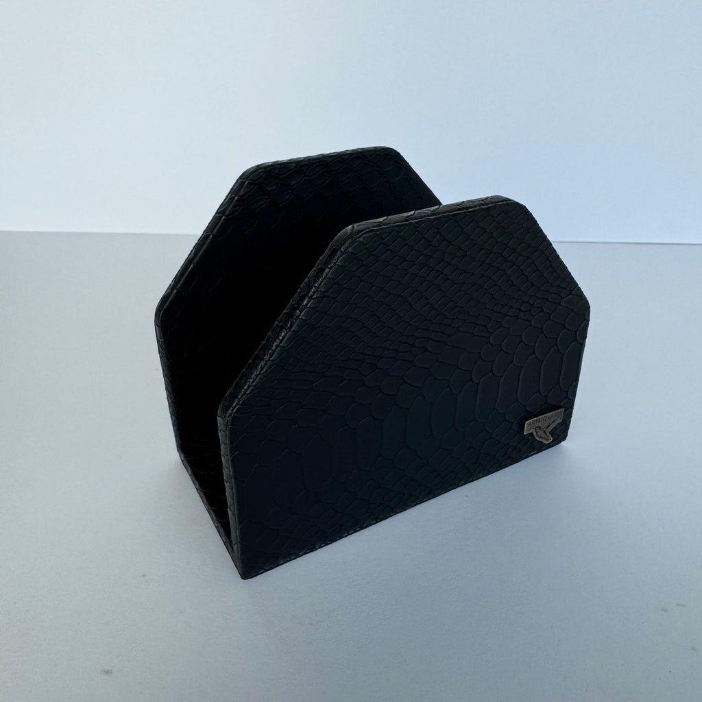 Servilletero Abanico Drilo Negro con herraje Alga