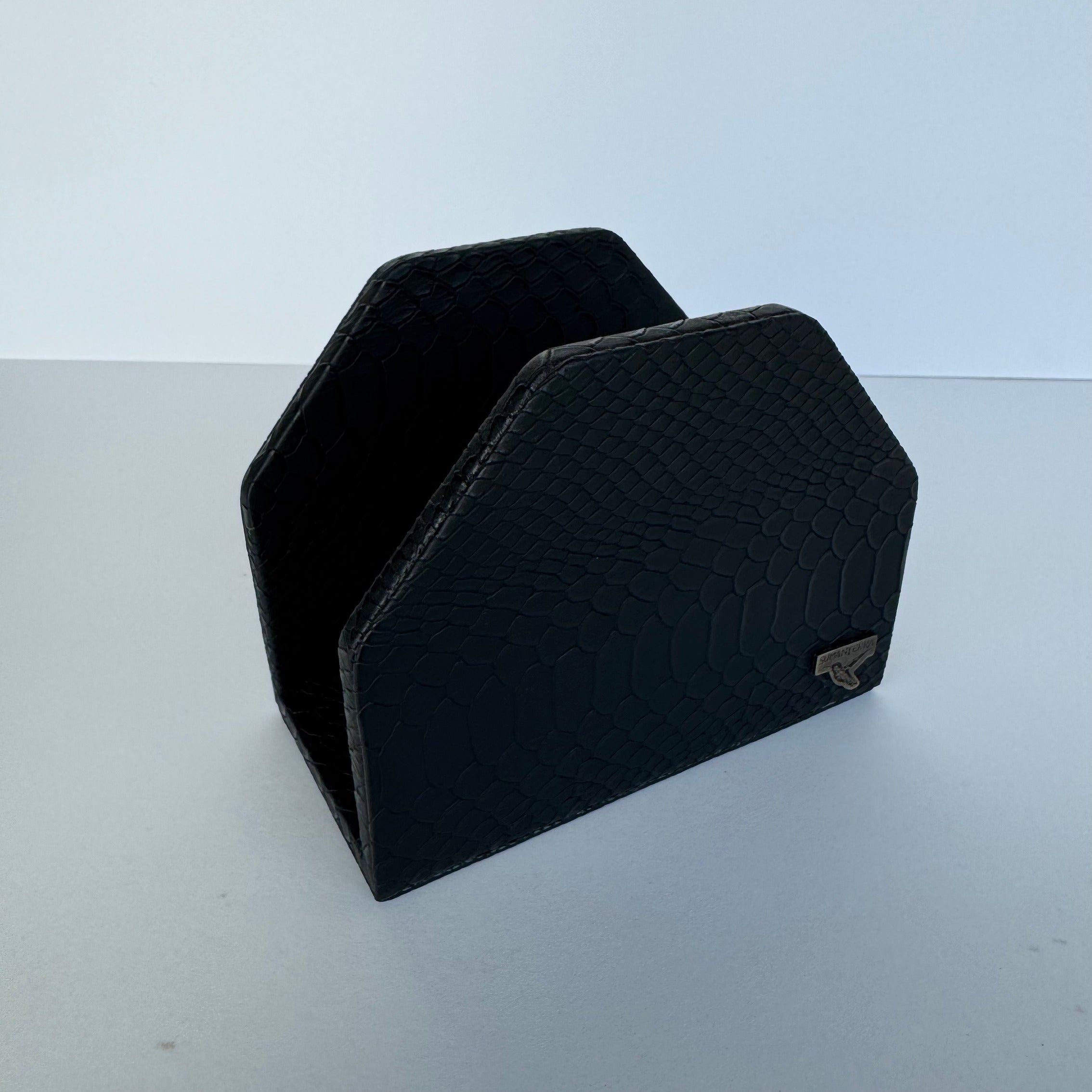 Servilletero Abanico Drilo Negro con herraje Alga