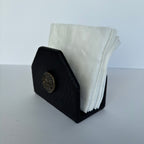 Servilletero Abanico Drilo Negro con herraje Alga