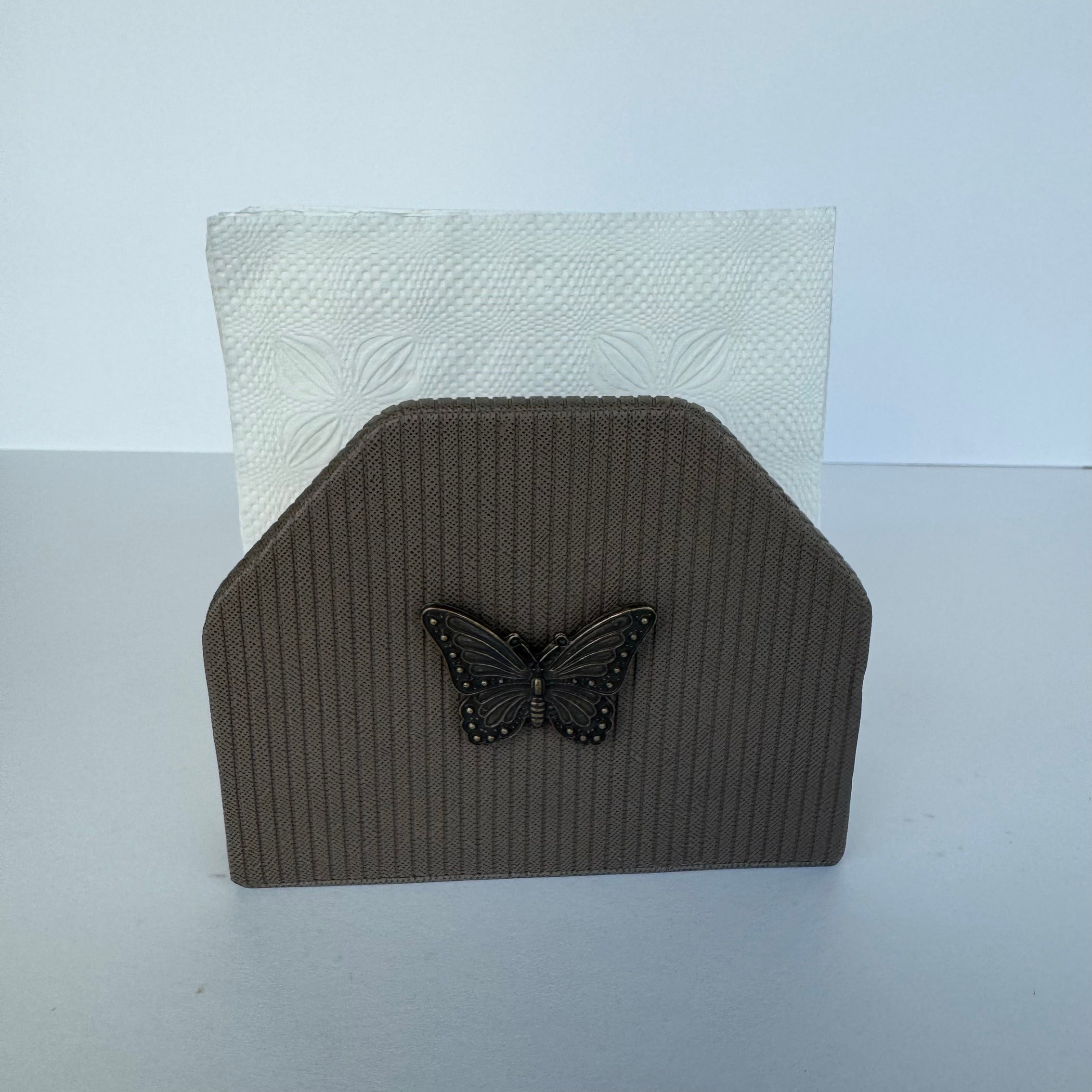 Servilletero Abanico Drilo Arena con herraje Mariposa